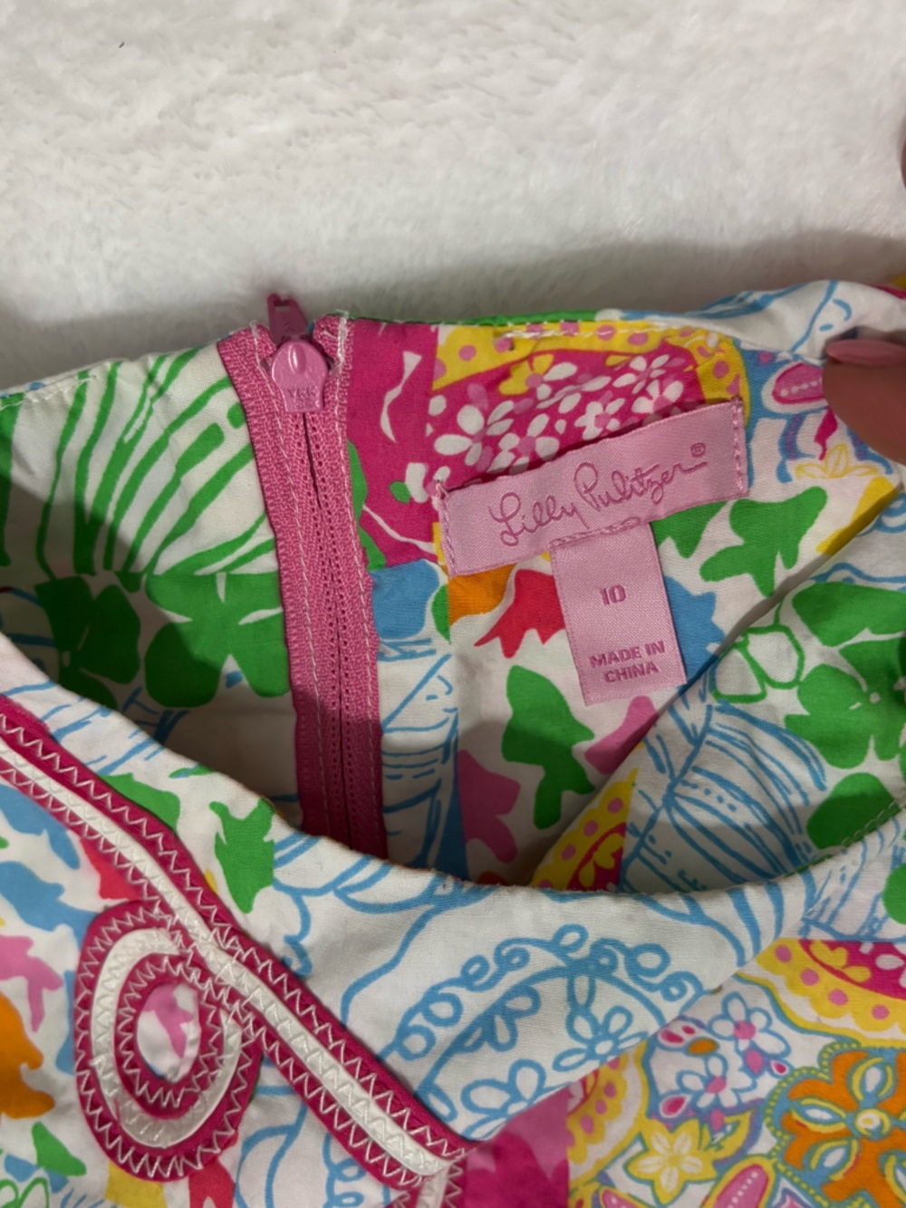 LILLY PULITZER Girls Colorful Patchwork Floral Tank Dress - Picture 9 of 12